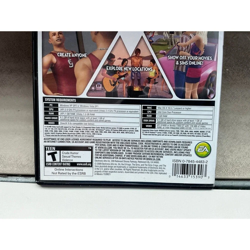 The Sims 3 (PC/Mac, 2009) Base Game DVD-ROM - COMPLETE W/ MANUAL